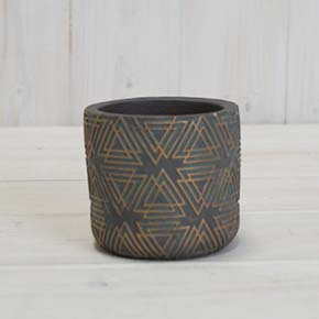 Small Cement Triangle Grid Pot (7cm) detail page